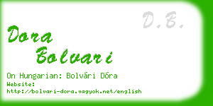 dora bolvari business card